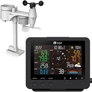 Logia 17-in-1 Weather Station with Wireless 7-in-1 Wireless Sensor Array Weather Monitoring System, Temperature Humidity Wind Speed/Direction Rain UV & More, w/Forecast Data, Alarm, Alerts