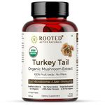 Rooted Active's Turkey Tail mushroom Extract Capsules (90 Veg Caps, 500 mg), USDA & EU Certified Organic| 30% Beta Glucans - Lab verified | Heart health, Stress Relief, Liver support