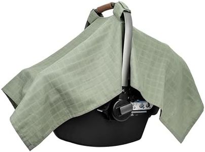 Housse de siège auto en mousseline de coton 100 % bio pour bébés, légère, respirante pour protéger de la lumière du soleil et de la poussière, s'adapte à tous les sièges d'auto pour bébé, 111,8 x 76,2