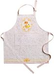 Maison d' Hermine Apron 100% Combed Cotton Premium Adjustable Neck Strap Easter Aprons with Invisible Center Pocket & Long Ties for BBQ, Women, Men, Chef & Wedding - Pastries (27.50"x31.50")