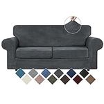 WEERRW Velvet Couch Covers for 2 Cu