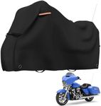 STARTWO Motorcycle Covers Waterproof Outdoor Storage for Harley Davidson Touring Models with Side Box Road King,Road Glide,Street Glide, Electra Glide, and Most Motorcycles 98"x43"x55" Black