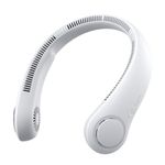 JISULIFE Portable Neck Fan, Hands Free Bladeless Hanging Sport Fan, 4000 mAh Battery Operated Wearable Personal Fan, Leafless, Rechargeable, Headphone Design, USB Powered Desk Fan, 5 Speeds - Grey