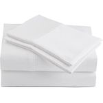 Peru Pima, Bed Sheets Set with 4 Pieces, 415 Thread Count, Percale, 100% Peruvian Pima Cotton, Hotel Luxury Quality, Extra Soft and Cooling Sheets, Queen Size, White Solid Color