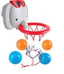 Hape Bath Time Basketball Elephant Pal | Bathtub Shooting Game, 1 Hoop with Suction Cups and 4 Balls, for Children 18 Months+