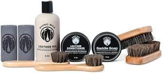 Rhino Wax - Complete Tack Care Kit (Saddle Soap + Leather Conditioner + Leather Oil + Brushes + Cloths) - Leather Conditioning and Saddle Cleaning Kit - Revitalizes and Protects Leather - Made in USA