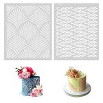 Cake Template Stencil- Cake Stencils Decorating Buttercream, Cake Decorating Templates, Hollow Lace Design Embossing Molds Baking Tools for Cake Decoration Printing Birthday Wedding (2PCS)