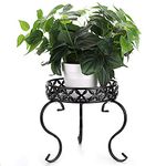 JuxYes Indoor Metal Plant Stand - Rustproof Iron Art Flower Pot Holder Floor Potted Tray Display Potted Rack Modern Planter Stands Greenhouses & Plant Equipments,Black