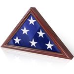 Indeep Flag Display Case 5' x 9.5' Burial Funeral Veteran Flag Holder Box Frame Solid Wood