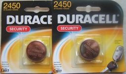 Duracell DL2450 (CR2450) 3V Lithium Batteries. Two Packages -1 battery each package.