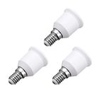 uxcell 3pcs AC 100-240V 4A E14 to E27 Socket Adapter PBT Lamp Bulb Holder 150 Degree Heat Resistant