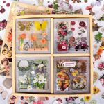 FunBlast Self Adhesive 500 Pcs /100 Sheets, Vintage Nature Stickers, Retro Decorative Stickers for Scrapbook, DIY Stickers for Project, Japanese Style Sticker Set, Journals, Art & Craft (Multicolor)