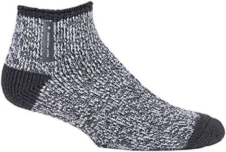 HEAT HOLDERS - Mens Warm Luxury Fluffy Fleece Lined Lounge Sleep Bed Socks (6-11 UK, Charcoal Twist (Aubin))
