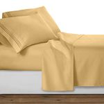 Clara Clark 1800 Premier Series 4pc Bed Sheet Set - King, Camel Gold