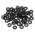 PATIKIL M4 Rubber Flat Washer, 100 Pack 4mm ID 9mm OD 1.2mm Thick Sealing Spacer Gasket Ring for Faucet Pipe Water Hose Fastener Bolt, Black