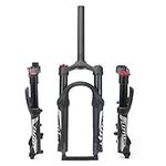 LSRRYD Mountain Bike Suspension Forks 20 Inch MTB Air Fork 1-1/8" Straight Front Fork Disc Brake 100mm Quick Release 80mm Travel With Manual Lockout For BMX Folding Bicycle 1780g (Size : 20'' Black)