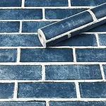 HeloHo 17.7" X 118" Blue Brick Wall