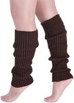 Milumia Women's 1 Pair Ribbed Knit Leg Warmers 80s Boot Long Socks Coffee Brown One Size