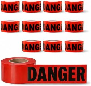 OLANZU Red Barricade Tape Roll, 12 Rolls x1000ft, 3" Wide Non-Adhesive Tape