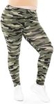 STRETCH IS COMFORT Women's Plus Size Knee & Full Length Leggings | X-Large - 7X, Green Camo, 2XL