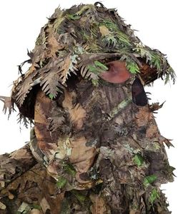 QuikCamo Realtree & Mossy Oak 3D Leafy Camo Face Mask Bucket Hat for Men Deer Duck and Turkey Hunting (Fully Adjustable OSFM)