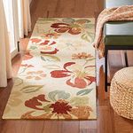 Safavieh Four Seasons Collection FRS226A Hand-Hooked Floral Runner, 2'3" x 8' , Beige / Red