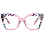 Zeelool Square Eyeglasses Frames for Women Pink Leopard Glasses Fashion Designer Full Eyewear Glasses Malcolm VFT0269-16 Pink-Tortoise