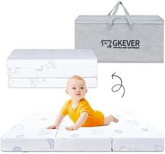 HREVAI Tri-fold Pack and Play Mattress, 38x26 Memory Foam & High Density Foam Baby Mattress for Pack N Play, Foldable Travel Pack N Play Mattresses (Portable Baby Mattress)