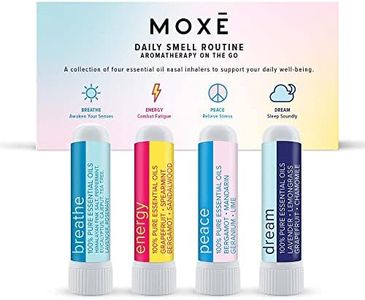 MOXE Daily Aromatherapy Nasal Inhalers Set, All Day Aromatherapy, Therapeutic Grade Essential Oils, Easy & Safe, Leakproof, Portable, Clear Congestion, Improve Energy, Naturally Calming & Relaxing