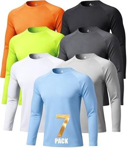 Long Sleeve T Shirts for Men Neon UPF 50+ Sun Shirts UV Protection Shirt SPF Fishing Workout Shirt Athletic Running Tops Swim Beach Rashguard 7 Pack X-Large