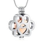 Pet Cremation Jewelry For Ashes For Dog/Cat Paw Stainless Steel Memorial Locket Urn Necklace Inside Mini Case Keepsake Cremation Jewelry Women Men