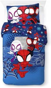 Jay Franco Marvel Spidey & His Amazing Friends Vroom 100% Cotton Single Duvet Cover Set - Includes 50 x 70 cm Pillowcase