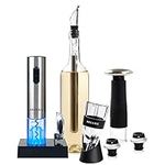 Secura 12-Piece Wine Accessories Set Electric Wine Opener, Wine Foil Cutter, Wine Aerator, Wine Saver Vacuum Pump and 2 Wine Stoppers