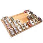 DEWVIE Bamboo Spice Rack for Drawer - Adjustable 4 Tier Spice Rack Drawer Organizer for Kitchen Cabinet Drawer Storage, Expandable 13" to 26"