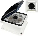 OUTPRIZE RV Roof Vent Fan with LED Light, 12V 14" Super Quiet Reliable Manual RV Roof Fan, 3-Speed, Reversible