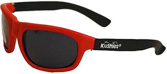 Kushies Baby Sunglasses Safe and Soft, Scratch resistant lenses, Polarized Flexible Frame for Toddler Girls Boys Age 24-60 Months, Red