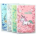 FunBlast Notebook Diary For Kids, Water Journal Diary For Girls Glitter Notebooks For Girls Unicorn Diary Notepad For College Students (Pack Of 1 Pcs; Random Color), 80 Pages