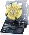 T104M Mechanical Timer Switch Mechanism Only, Heavy-Duty Timer Switch for Pool Pumps, 120V 40A DPST, 24-Hour 12 ON/Off Cycles - for Lights, Water Heaters, Fans, HVAC Systems