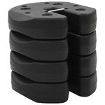 vidaXL 4x Gazebo Weight Plates Party Tent Accessory Outdoor Tent Base Parasol Weight Bag Leg Canopy for Patio Black 220x50mm Concrete