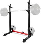 Yes4All Adjustable Barbell Rack, Multi-Function Squat Rack, Weight Lifting Home Gym, Dip Bar Station, Bench Press Rack Stand, Weight Plate Storage, Capacity Up to 550LBS