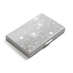 Kavjizy Bling Metal Credit Card Holder Wallet,Business Card Case,RFID Blocking Credit Card Holder,Stainless Steel Multi Card Case Wallet Credit Card ID Case/Holder for Men & Women, silver, Modern