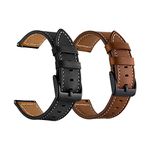 Yeejok Galaxy Watch 5 Pro 45mm Straps Leather, 20mm Watch Straps Compatible for Samsung Galaxy 5/4 44mm 40mm Men Women, Galaxy Watch 3 41mm/Active 2 44mm Bands Replacemet-Black Buckle