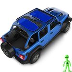 Alien Sunshade Jeep Wrangler JLU Blue (2018-2023) Front & Rear Mesh Sun Shade for JL Unlimited, Blocks UV, Wind, Noise, Jeep Gifts, Bikini JLkini Top Cover for Sport, Sport S, Sahara, Rubicon