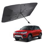WHIPONE Car Sunshade Windshield Cover Umbrella Sunshade Compatible for Maruti Vitara Brezza Car Front Window Sun Protection Foldable Sun Shade Full Cover Windshield for Most Vehicles, Black, 1 Piece