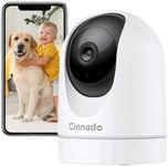 Cinnado WiFi Security Camera Indoor - 2K Pet Dog Cameras House Security with APP for Baby Monitor Home CCTV Wireless 360°, Motion Tracking, Smart Siren, IR Night Vision, Work with Alexa, D1