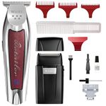 Wahl Professional Trimmer and Shaver Bundle, Cordless Detailer Barbers Trimmer, Wide T-Blade for Straight Lines, Ultra-Close Fade Finishing, Perfect for Salon Use