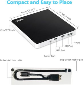 USB 3.0 External CD DVD Drive – Portable Optical Disc Reader
