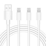 USB to Lightning Cable 3Pack, for Apple iPhone Charger Cable 1M MFi Certified, Lead Fast Charging Phone Cables for iPhone 14/13/12/11/11ProMax/X/XS/XR/XS Max/8/7/6, for iPad (1M, White)