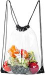 Clear Bag Backpack Waterproof Stadium Drawstring School Bag Transparent security bag Backpack[15.25" H X 13.25" W X 0.25" D]