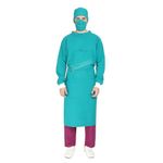 IS IndoSurgicals Reusable Cotton Unisex Surgeons Gown Set with Face Mask and Cap (Green) - Pack of 1